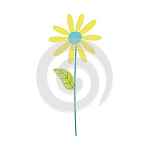 Flower stem petals decoration cartoon isolated icon design