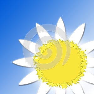 Flower-sun on a blue background