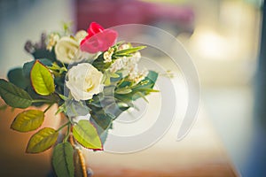 the flower on the table