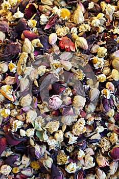 Flower tea with chamomile and rose