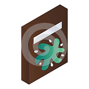 Flower tea pack icon, isometric style