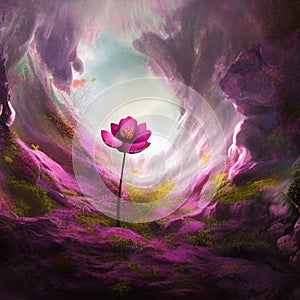 Flower in a undergraund cave