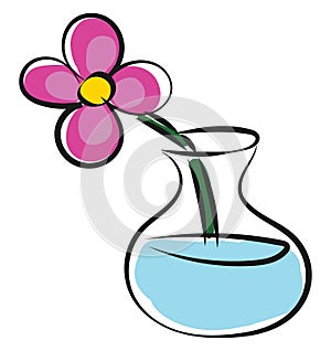 A flower vase with flowers vector or color illustration