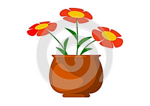 Flower and Vase Illustration Vector