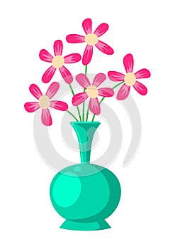 Flower and Vase Illustration Vector