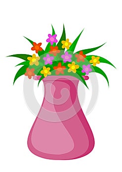 Flower and Vase Illustration Vector