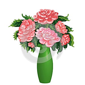 Flower vase isolated line art work