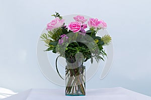 Flower in a Vase at white background