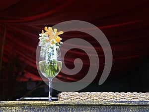 Flower vase, wine glass