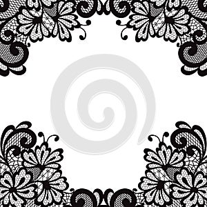 Flower vector ornament frame.