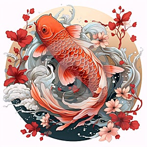 Flower Water Koi Carp