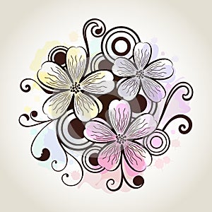 Flower watercolor design