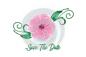 Flower watercolor wedding invitational card