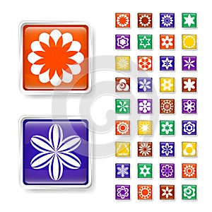 Flower web buttons