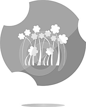 Flower web icon button isolated on white