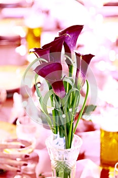 Flower on wedding tabe