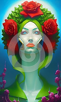Flower witch - abstract digital art