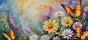 flower and yellow butterfly,Printable art,Wall Decor,background,wallpaper