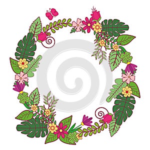 Flowera wreath isolated
