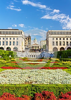 Flowerbed on Mont des Arts in Brussels