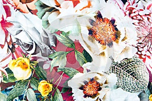 Flowered fabric background