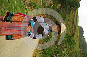 Flowered Hmong woman