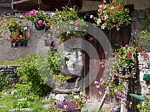 Flowered house in the Rhone Alpes region