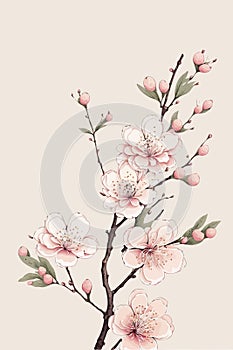 Flowering cherry angiosperm tree