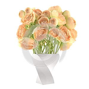 Flowerpot. A bouquet of yellow roses