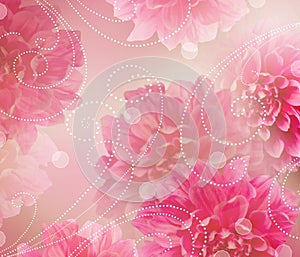 Flowers Abstract Art Design. Floral Background