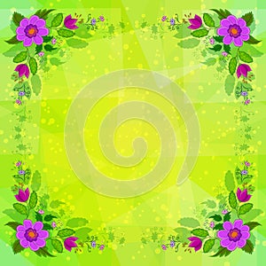 Flowers on Abstract Background