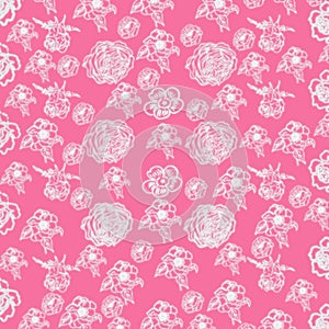 Flowers abstract pattern art white pink colourpop colouful colour combination graphicdesignerIndia