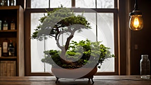 Flowers adorn a window in a garden, adding natural charm to the interior