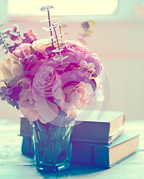 Flowers and ancient books