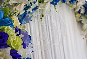 Flowers archway of wedding venue