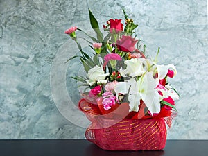 Flowers arranged on table