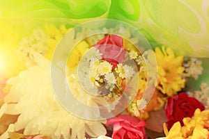 Flowers arrangements - spring roses celebration bouquet pastel