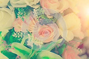 Flowers arrangements - spring roses celebration bouquet pastel