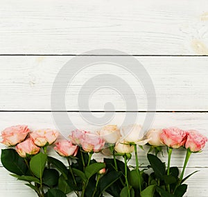 Flowers background. Bouquet of beautiful pink roses