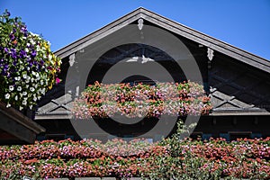 Flowers in a Bavarian Wooden House - Germany