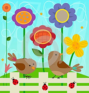 Flowers and Birds