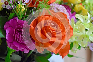 Flowers bouquet roses orange