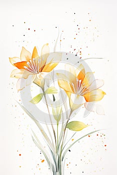 flowers bouquet watercolor art design