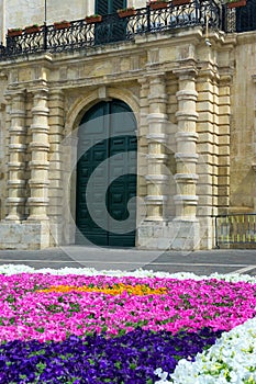 Flowers with Building in Malta