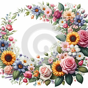 Flowers Bundle Border Frame