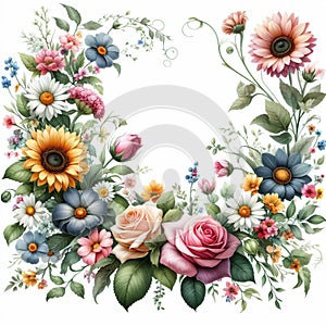 Flowers Bundle Border Frame