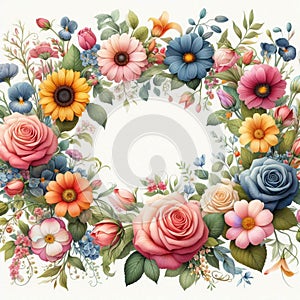 Flowers Bundle Border Frame