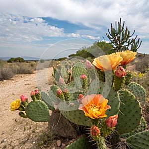 Flowers of Cactus in Spain photo