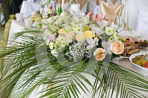 Flowers and celebratory table.