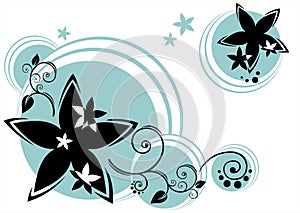 Flowers-circle background